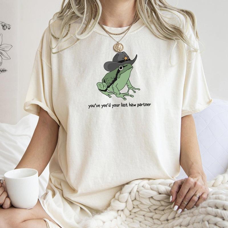 You Just Yee'd Your Last Haw Partner, Cowboy, Frog, Tshirt, Women's Crew Neck, Crewneck Hoodie, Sweatshirt | HypeCrazeTee.com