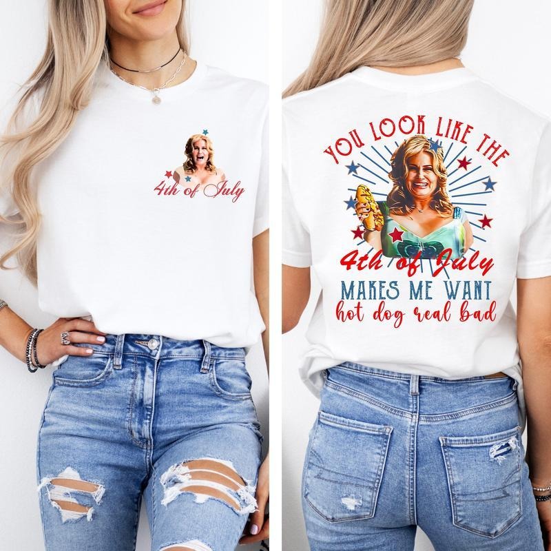 You Look Like The 4th Of July Makes Me Want A Hot Dog Real Bad Shirt, Funny 4th July Hot Dog Lover Shirt, Patriotic Meme...