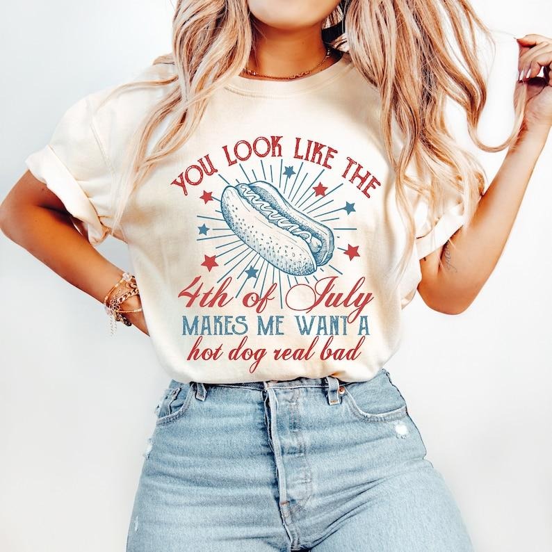 You Look Like the 4th of July Shirt, Retro 4th of July T-Shirt, Independence Day, Vintage America Graphic Tee, Unisex...