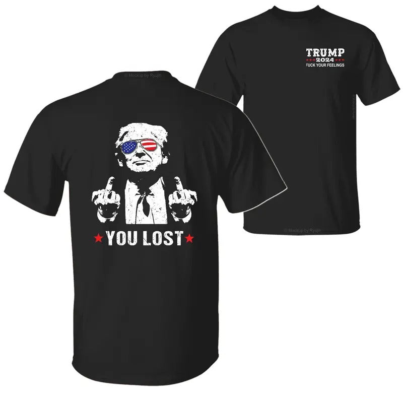 You Lost Trump Won 47th President Election Shirt, Trump Shirts for Sale, Inauguration Day 2025 2 Sided Graphic Printed...