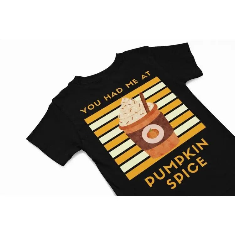 You had me at Pumpkin spice kawaii T-Shirt, Cute kawaii Tee, Funny fall autumn shirt gift, quirky coffee humour shirt,...