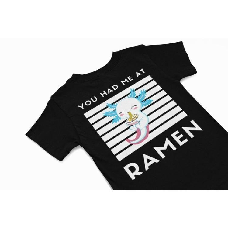 You had me at Ramen kawaii Axolotl T-Shirt, Cute axolotl Tee, Japanese vacation T shirt gift, quirky food humour t shirt,...