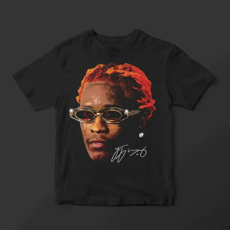 Young Thug Face T-Shirt ORANGE - Thugger Inspired Premium Graphic Tee Hoodie, Sweatshirt | HypeCrazeTee.com