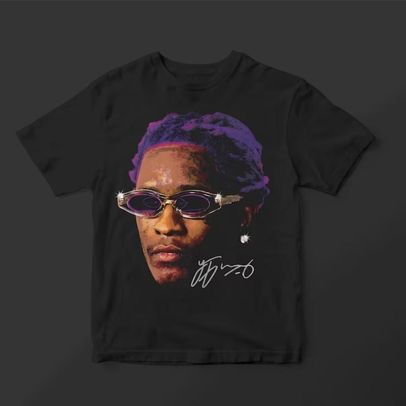 Young Thug Face T-Shirt Purple - Young Thug Inspired Vintage Premium Graphic Tee Hoodie, Sweatshirt | HypeCrazeTee.com