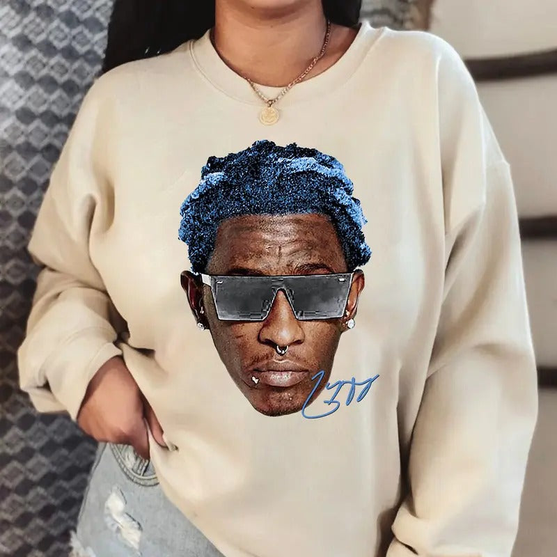 Young Thuggg Big Face Graphic Sweatshirt - Essential Rap Gear T-Shirts, Hoodie | HypeCrazeTee.com
