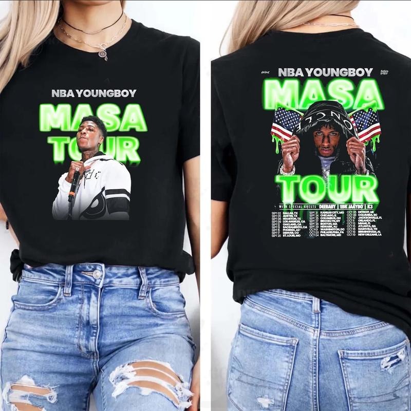 Youngboy MASA Tour Music 2025 T-Shirt Vintage 90s Graphic Tee Retro Vintage Hoodie, Sweatshirt | HypeCrazeTee.com
