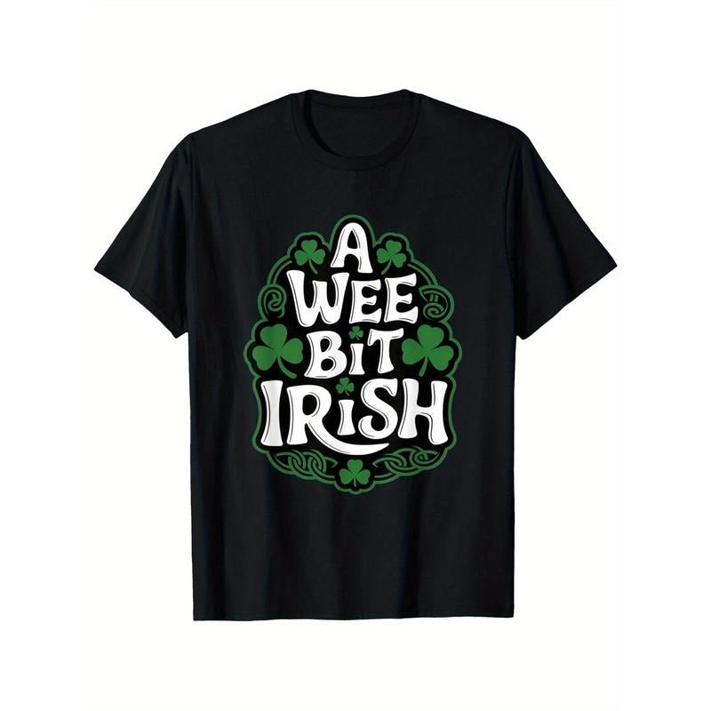 Youngsters' "A Wee Bit Irish" Shamrock T-Shirt - Pure Cotton, Breathable & Moisture-Wicking, Comfortable Casual Summer...