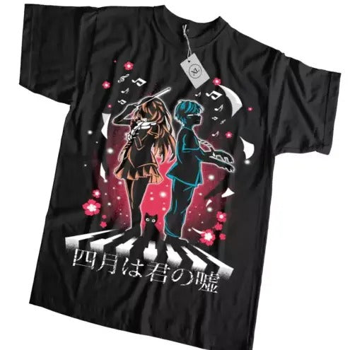 Your Lie in April T-shirt Anime Manga 2023 Tshirt shirt All Size Black Hoodie, Sweatshirt | HypeCrazeTee.com