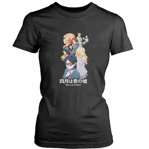 Your Lie In April Characters Anime Womens T-Shirt Tee