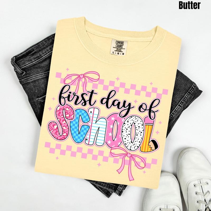 *Youth* Cutesy First Day Comfort Colors T-Shirt 'NLB' Hoodie, Sweatshirt | HypeCrazeTee.com