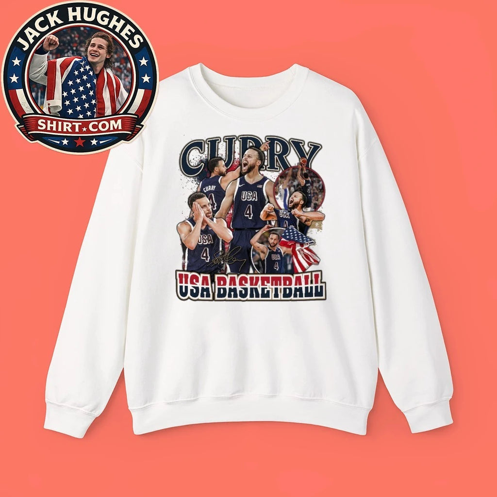 Youth Stadium Essentials Stephen Curry White USA Basketball Gold Medal Moments T-Shirt