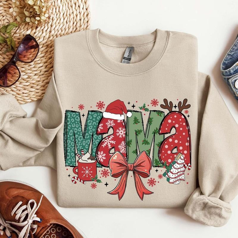 Youth and Adults Christmas Mama Claus Sweatshirt, Christmas Gift For Mama, Christmas Mama Sweatshirt, Birthday Ideas,...