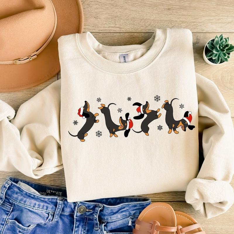 Youth and Adults Dachshund Christmas Sweatshirt, Dachshund Christmas Shirt, Dog Lover Gift, Dachshund New Year Shirt,...