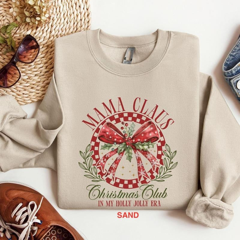 Youth and Adults Mama Claus Sweatshirt, Christmas Club Shirt, Christmas Gift For Mama, Christmas Sweatshirt for Women, In...