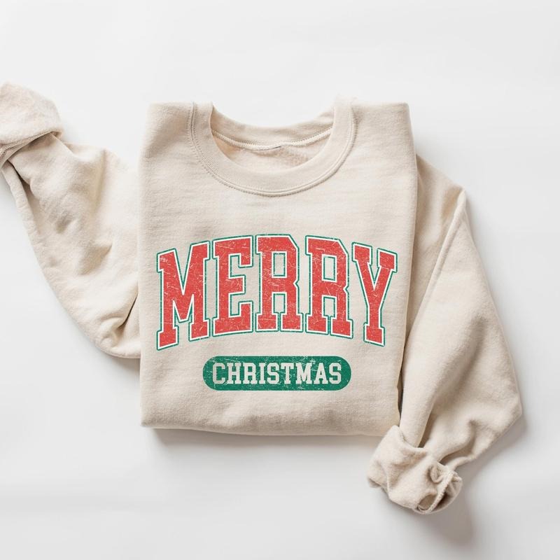 Youth and Adults Retro Merry Christmas Sweatshirt, Merry Christmas Family Shirt, Womens Christmas Sweatshirt, Holiday...