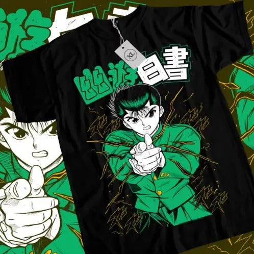 Yu Yu Hakusho T-shirt Kuwabara Kurama Yusuke Hiel Anime Manga Black Shirt Hoodie, Sweatshirt | HypeCrazeTee.com