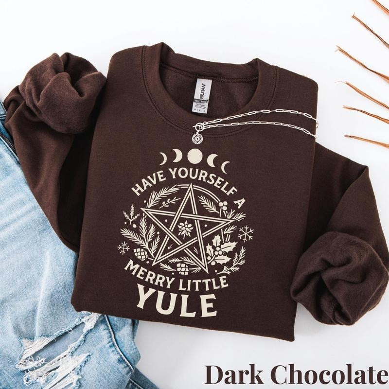 Yule Christmas Sweater, Winter Solstice Shirt, Have Yourself A Merry Little Yule Sweatshirt, Yule Holiday T-Shirt, Pagan...