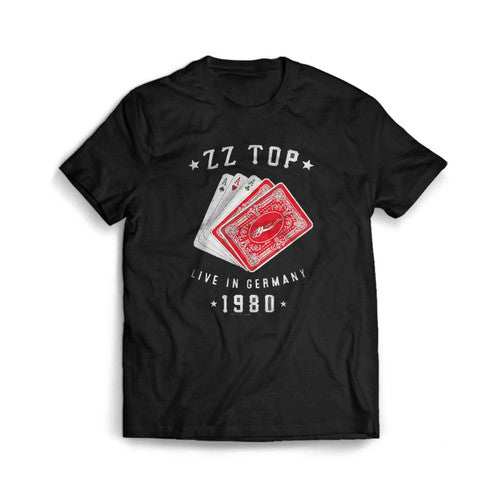 ZZ Top Aces Live in Germany 1980 Tour Men's T-Shirt Tee