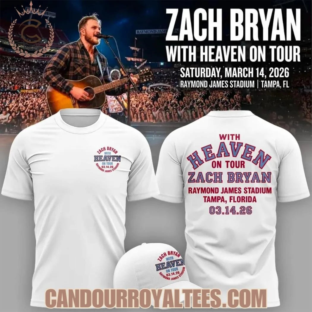 Zach Bryan 2026 “WITH HEAVEN ON TOUR” Raymond James Stadium Shirt
