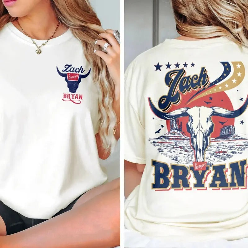 Zach Ryan Shirt Retro Western Country Music Graphic Tee Shirt Vintage Merch Men Women 2 Sided Top Womenswear Hoodie,...
