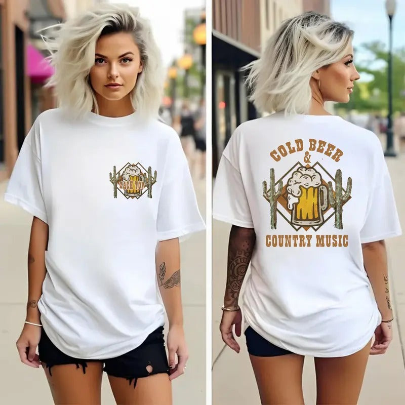 Zachh Cold Beer And Music 2 Sides Tee, Zachh Top Fans Merch, Country Music Lovers T Shirt, Unisex Short Sleeve Tee...