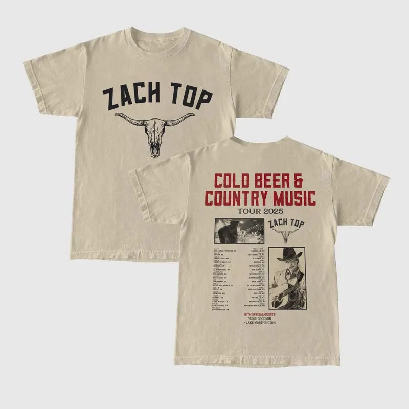 Zack Top T-shirt Colo Beer & Country Music Tour 2025 Sweatshirt Zack Top Tour 2025 Hoodie Zack Top Merch Music Tee Gift...