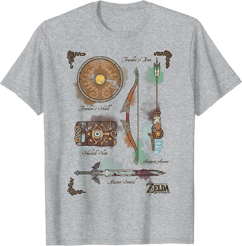 Zelda Breath Of The Wild Link Inventory Graphic T-Shirt Hoodie, Sweatshirt | HypeCrazeTee.com