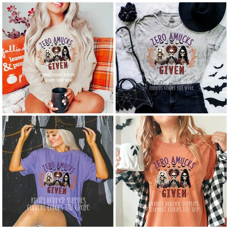 Zero Amucks Given Halloween Tee or Sweatshirt Hoodie | HypeCrazeTee.com