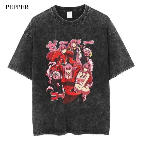 Zero Two Vintage T-Shirt, Anime Manga Unisex T-Shirt, Gift For Him Menswear Top Hoodie, Sweatshirt | HypeCrazeTee.com