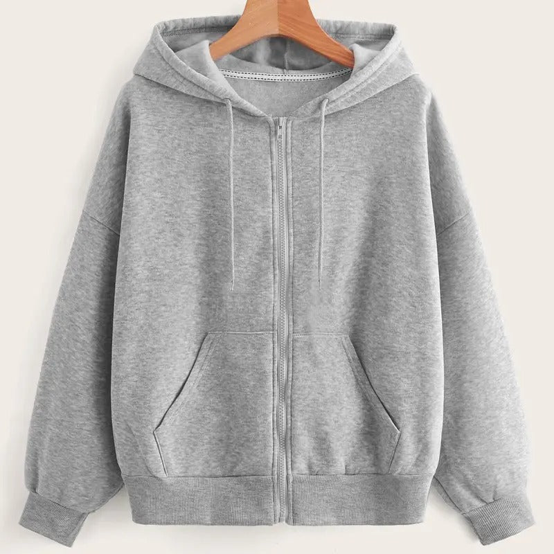 Zip Up Hoodies Drawstring Long Sleeve Hooded Sweatshirts Basic Pullover Hoodies with Pocket T-Shirts | HypeCrazeTee.com