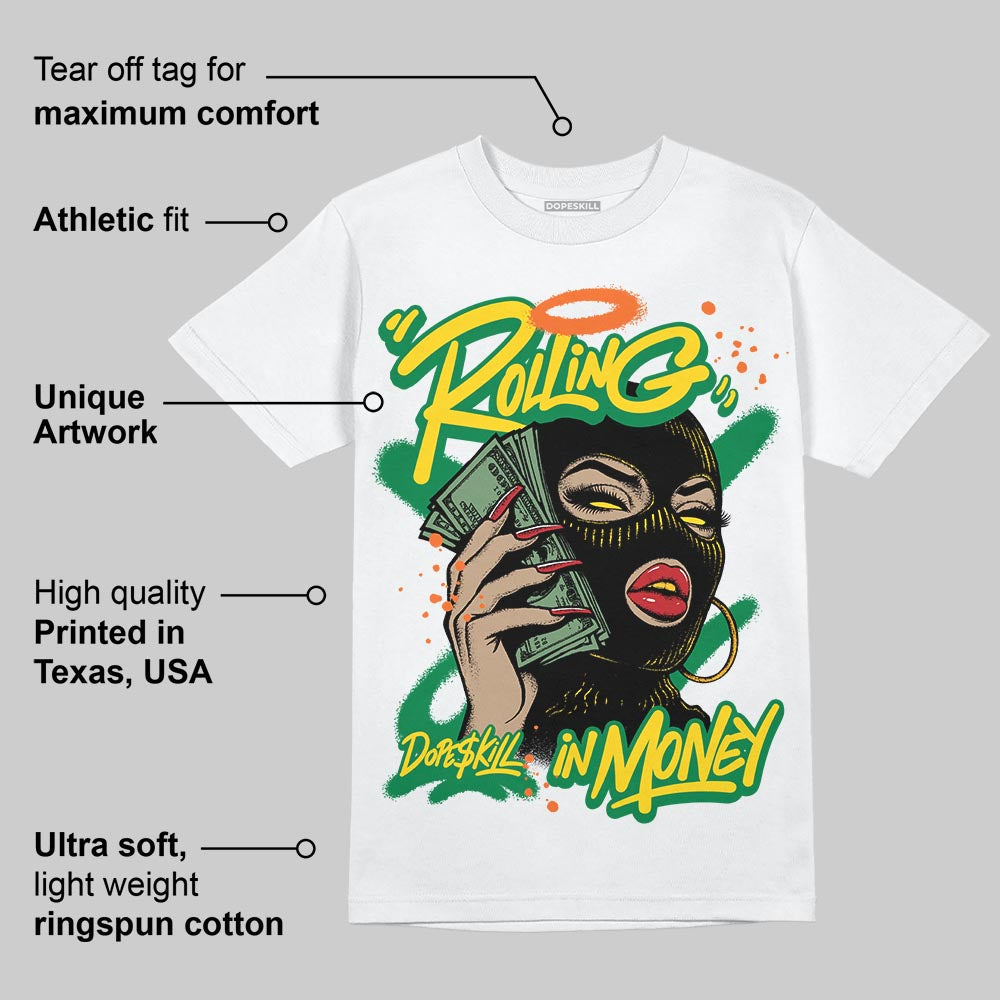 Green Collection DopeSkill T-Shirt Rolling in Money Graphic