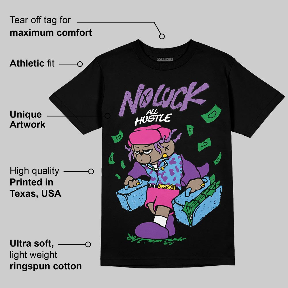 PURPLE Collection DopeSkill T-Shirt No Luck, All Hustle Graphic