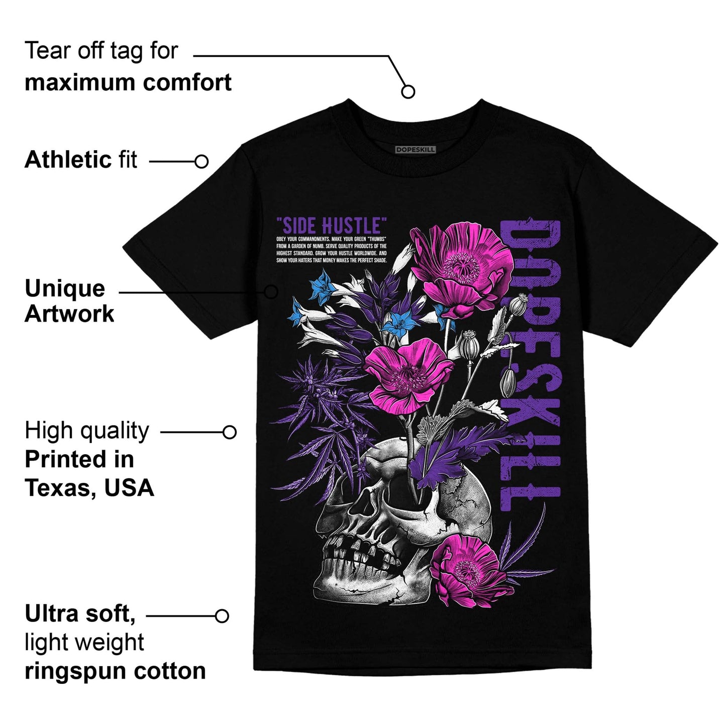 PURPLE Collection DopeSkill T-Shirt Side Hustle Graphic