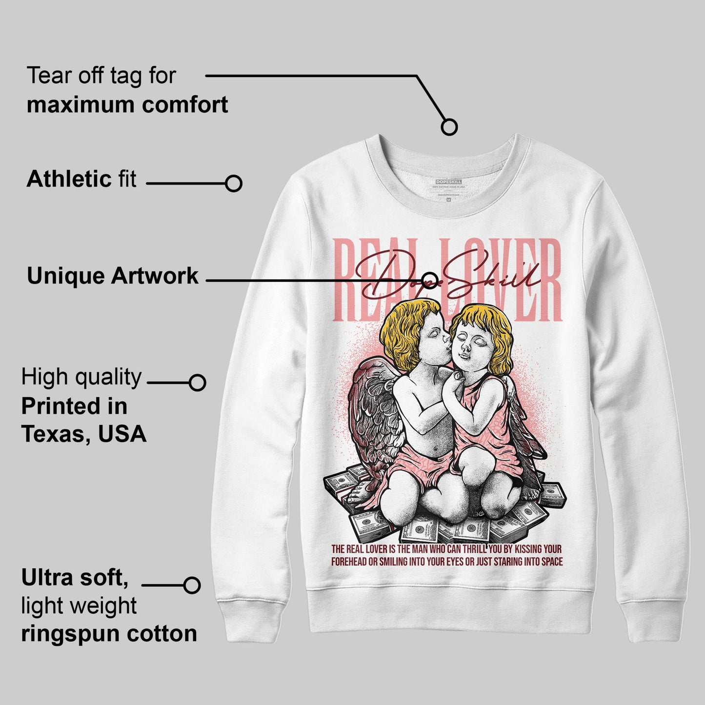 VALENTINE'S Day 3s DopeSkill Sweatshirt Real Lover Graphic