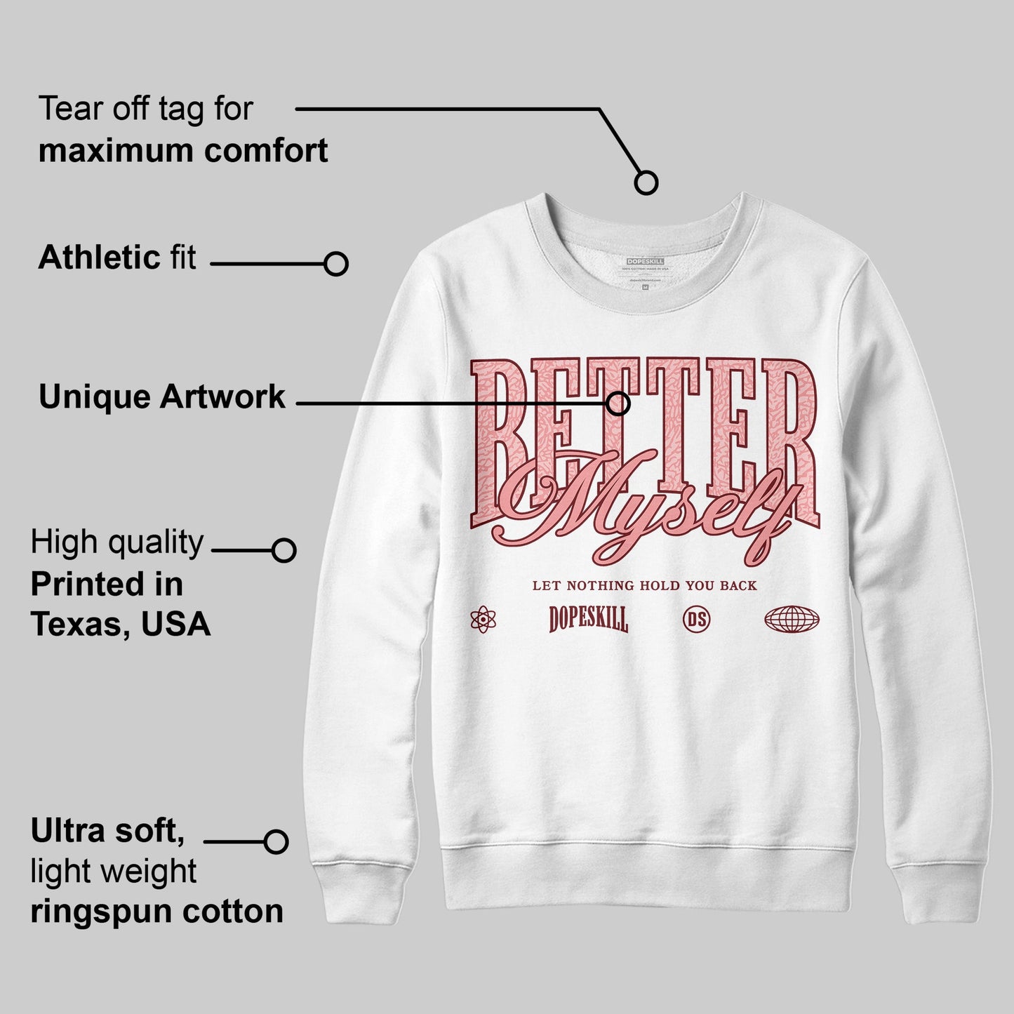 VALENTINE'S Day 3s DopeSkill Sweatshirt Better Myself Graphic