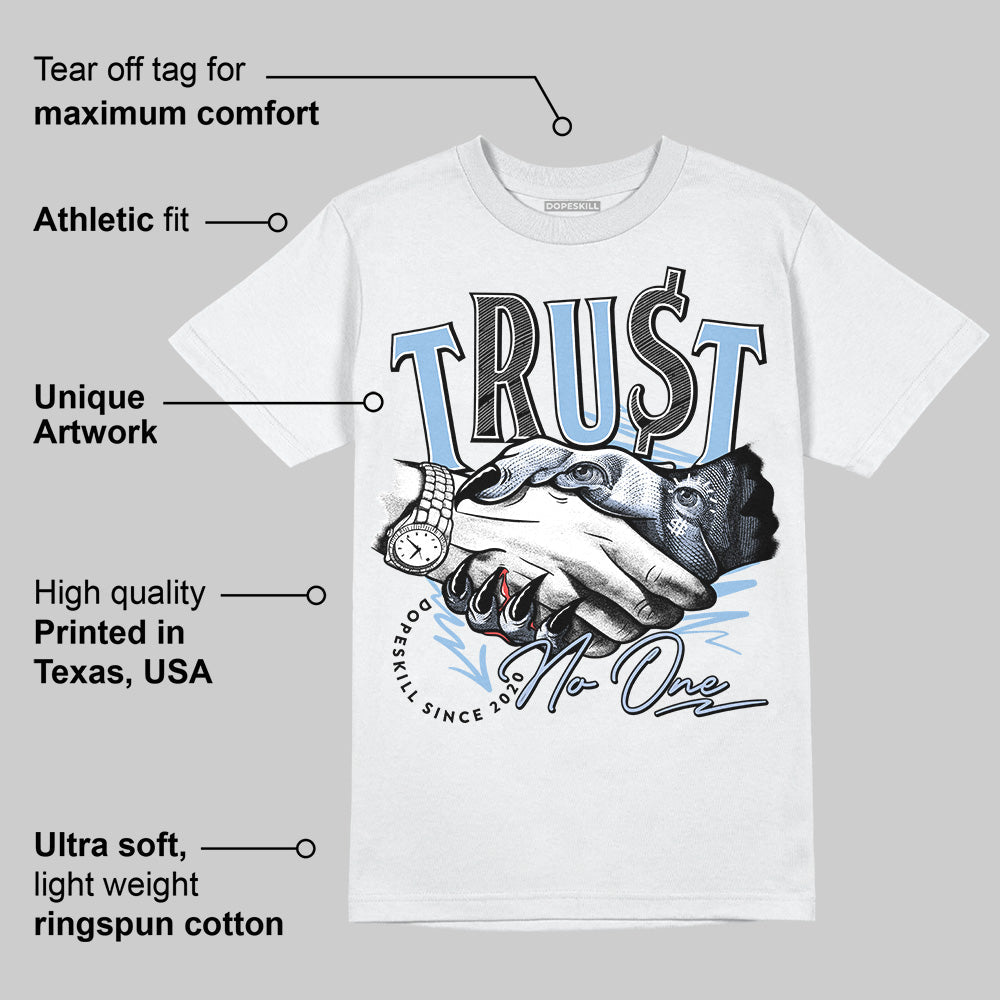 Women's Runner Sneaker Light Blue DopeSkill T-Shirt Trust No One Graphic