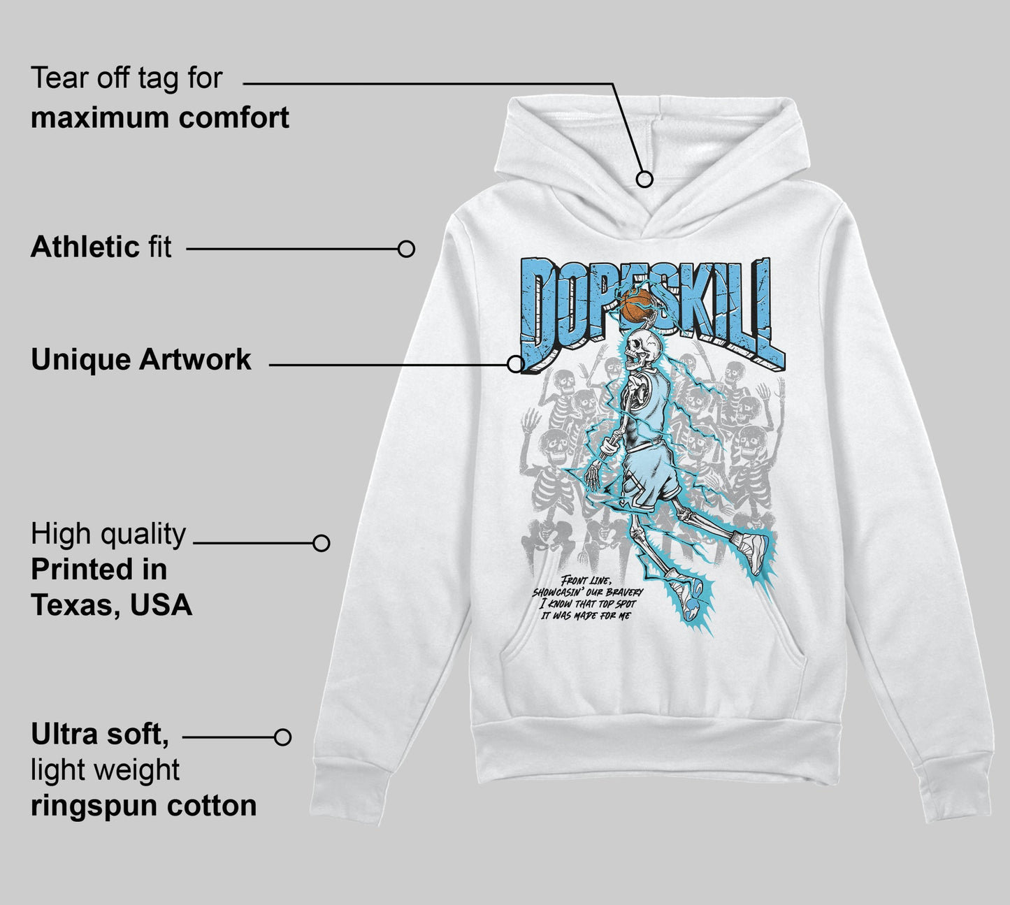 Legend Blue 11s DopeSkill Hoodie Sweatshirt Thunder Dunk Graphic