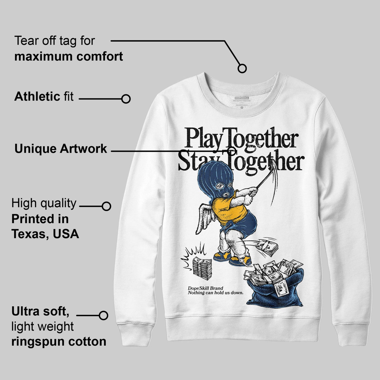 Retro Dunk From Above 4s DopeSkill Sweatshirt Play together, Stay together Graphic