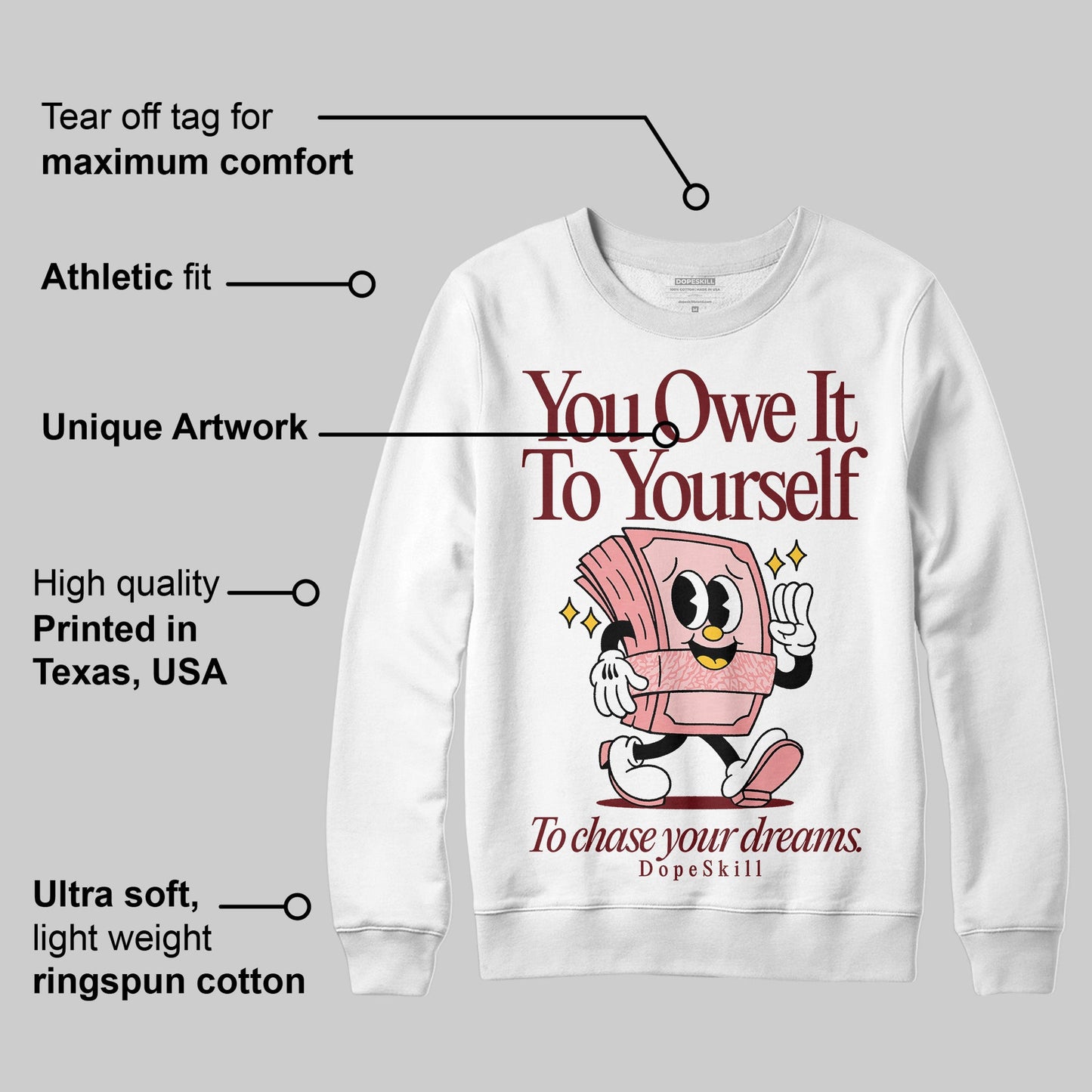 VALENTINE'S Day 3s DopeSkill Sweatshirt Owe It To Yourself Graphic