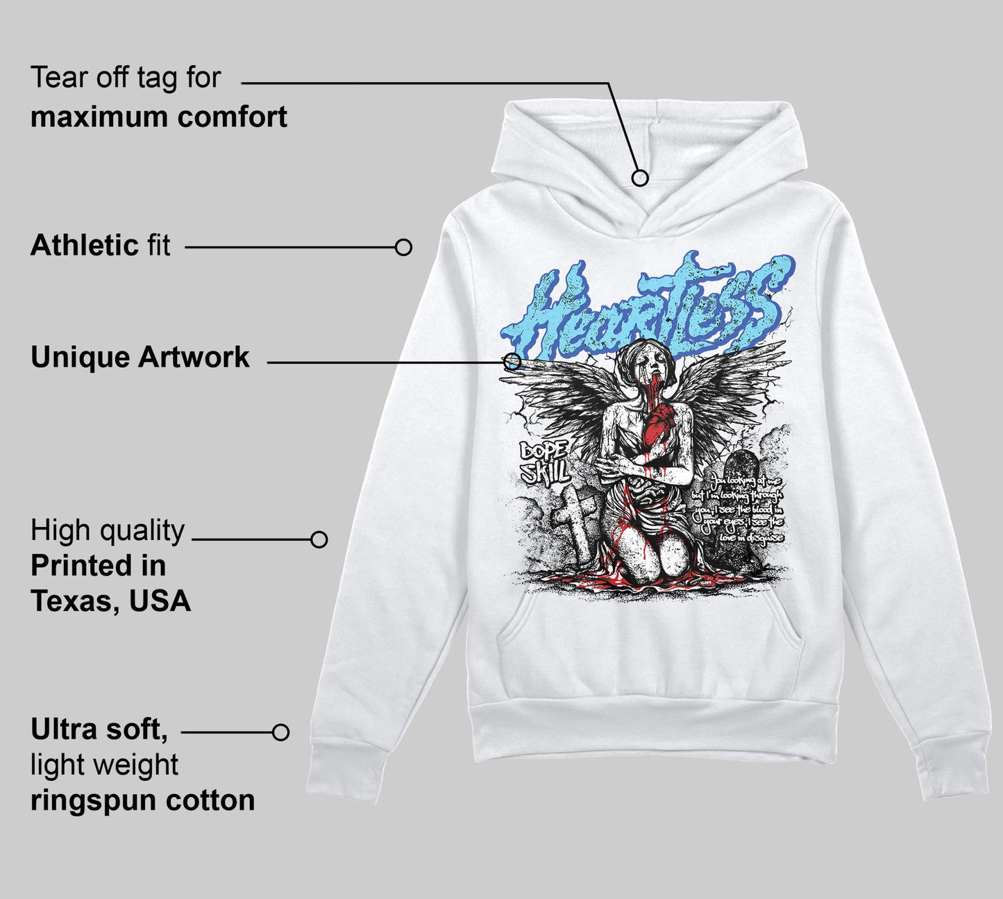 SB Dunk Argon DopeSkill Hoodie Sweatshirt Heartless Graphic