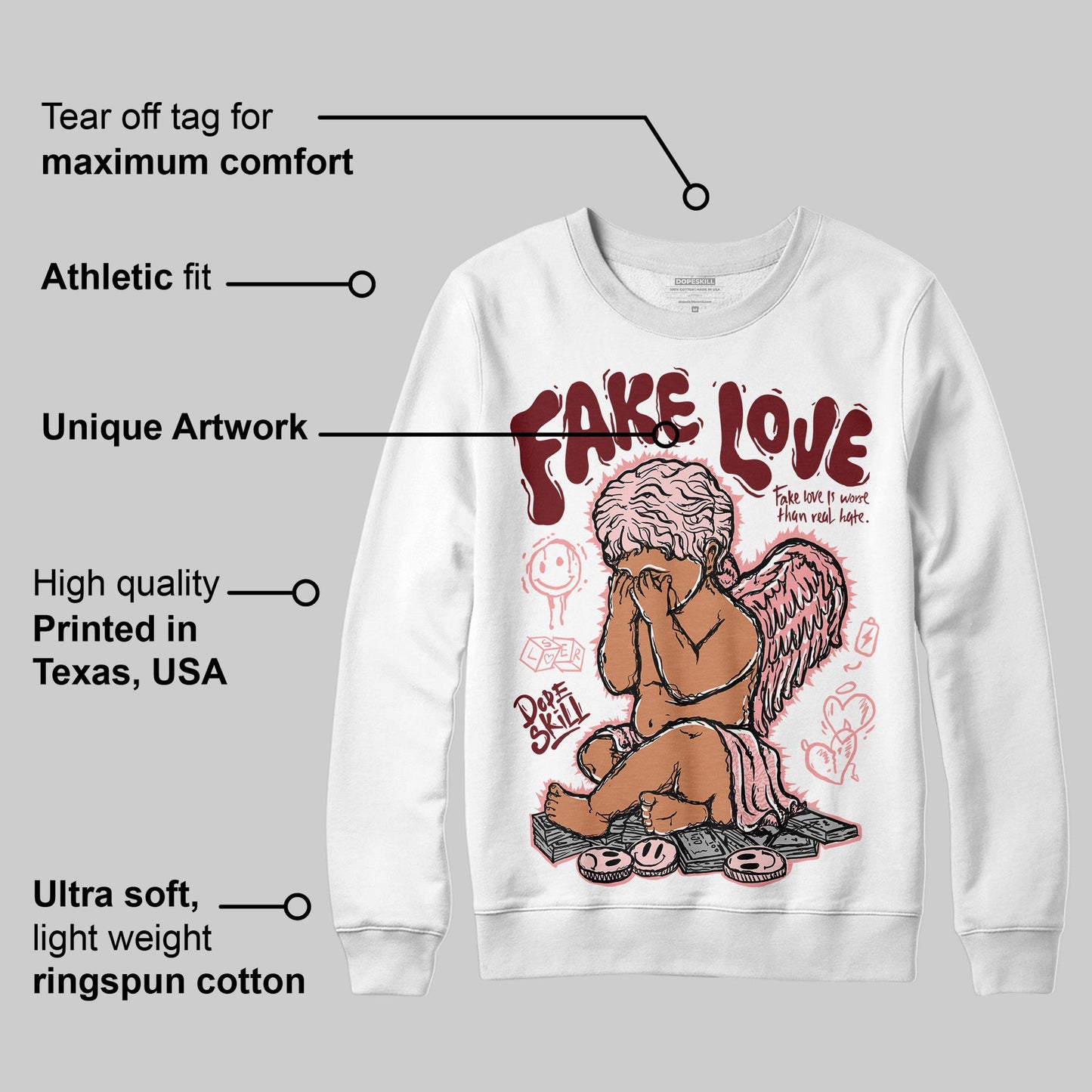 VALENTINE'S Day 3s DopeSkill Sweatshirt False Love Graphic