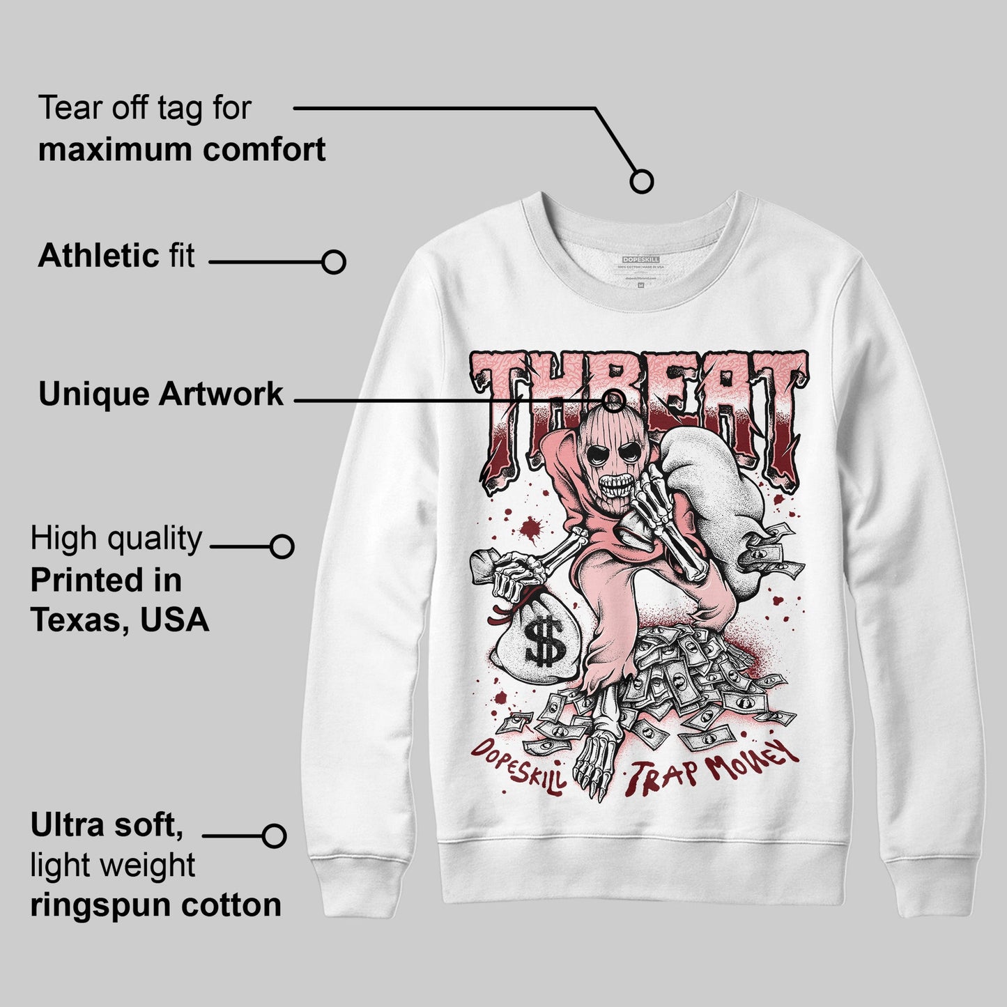 VALENTINE'S Day 3s DopeSkill Sweatshirt Threat Graphic