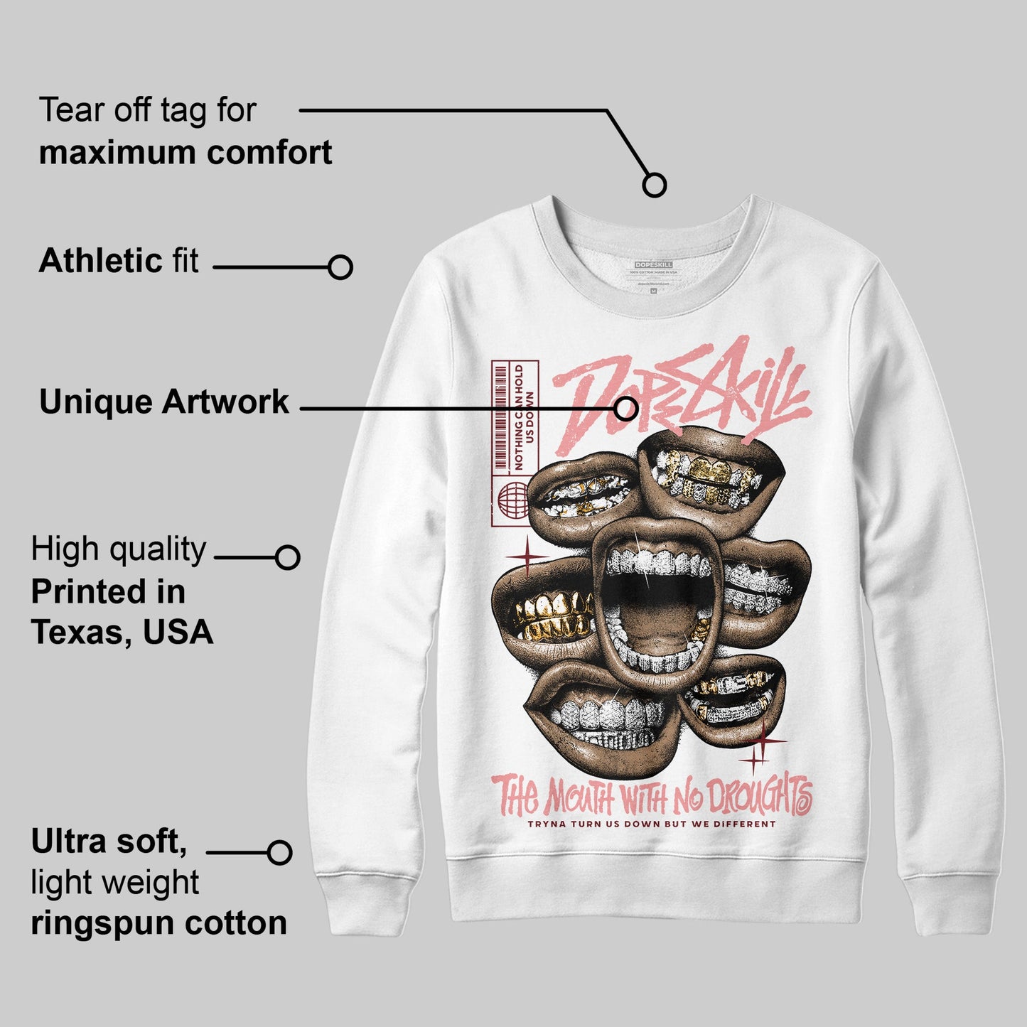 VALENTINE'S Day 3s DopeSkill Sweatshirt The Mouth With No Droughts Graphic