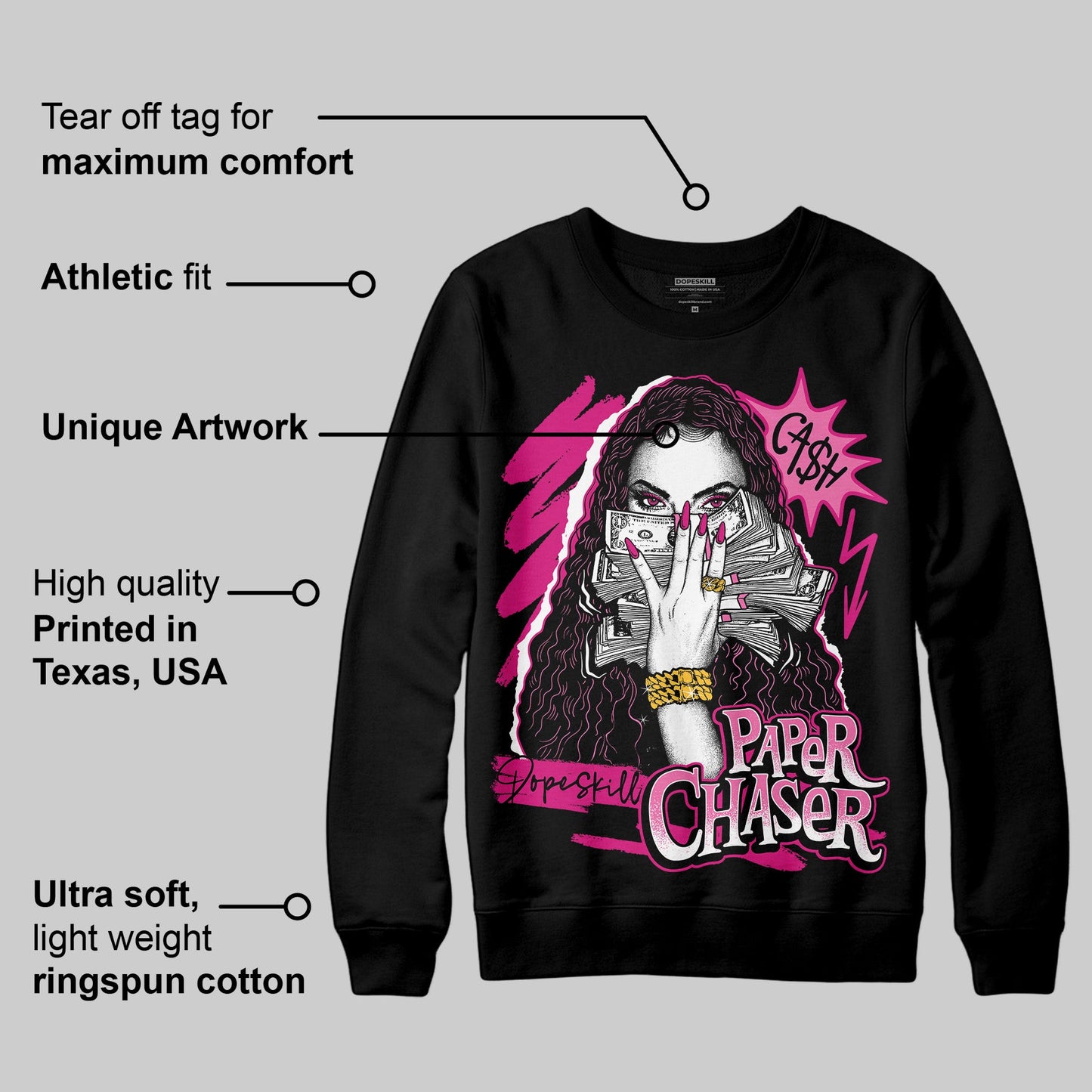 Rick RO Pink Leather Sneakers DopeSkill Sweatshirt NPC Graphic