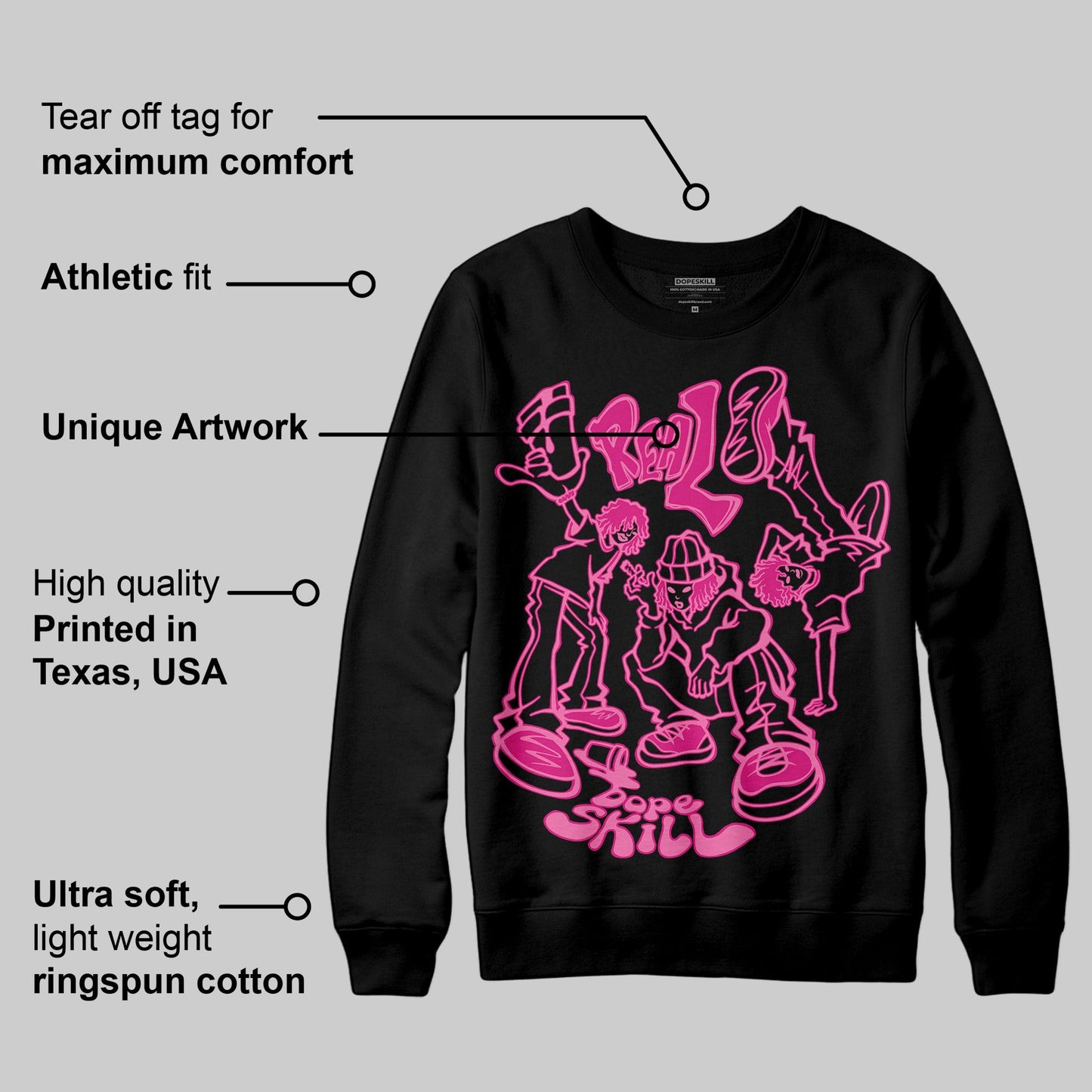 Rick RO Pink Leather Sneakers DopeSkill Sweatshirt Real Y2K Players Graphic