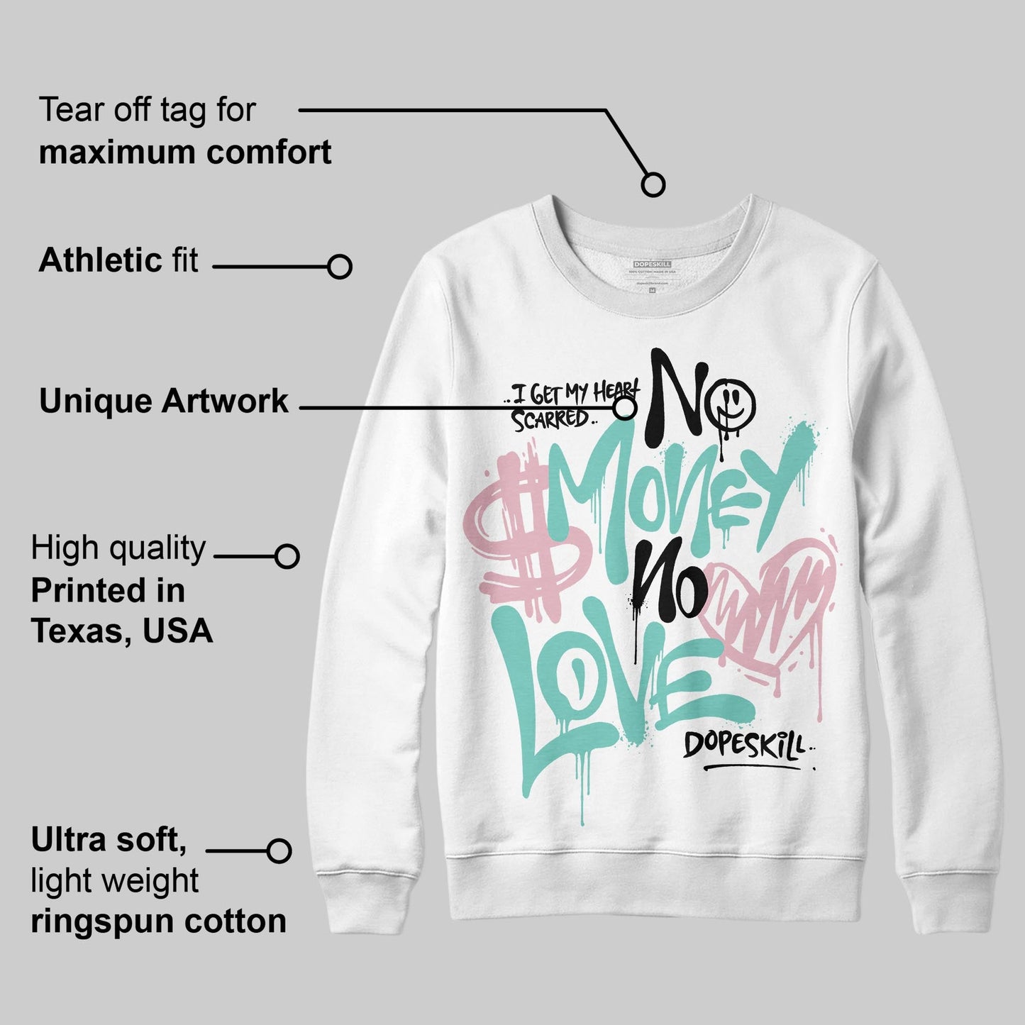Igloo 11s DopeSkill Sweatshirt No Money No Love Typo Graphic