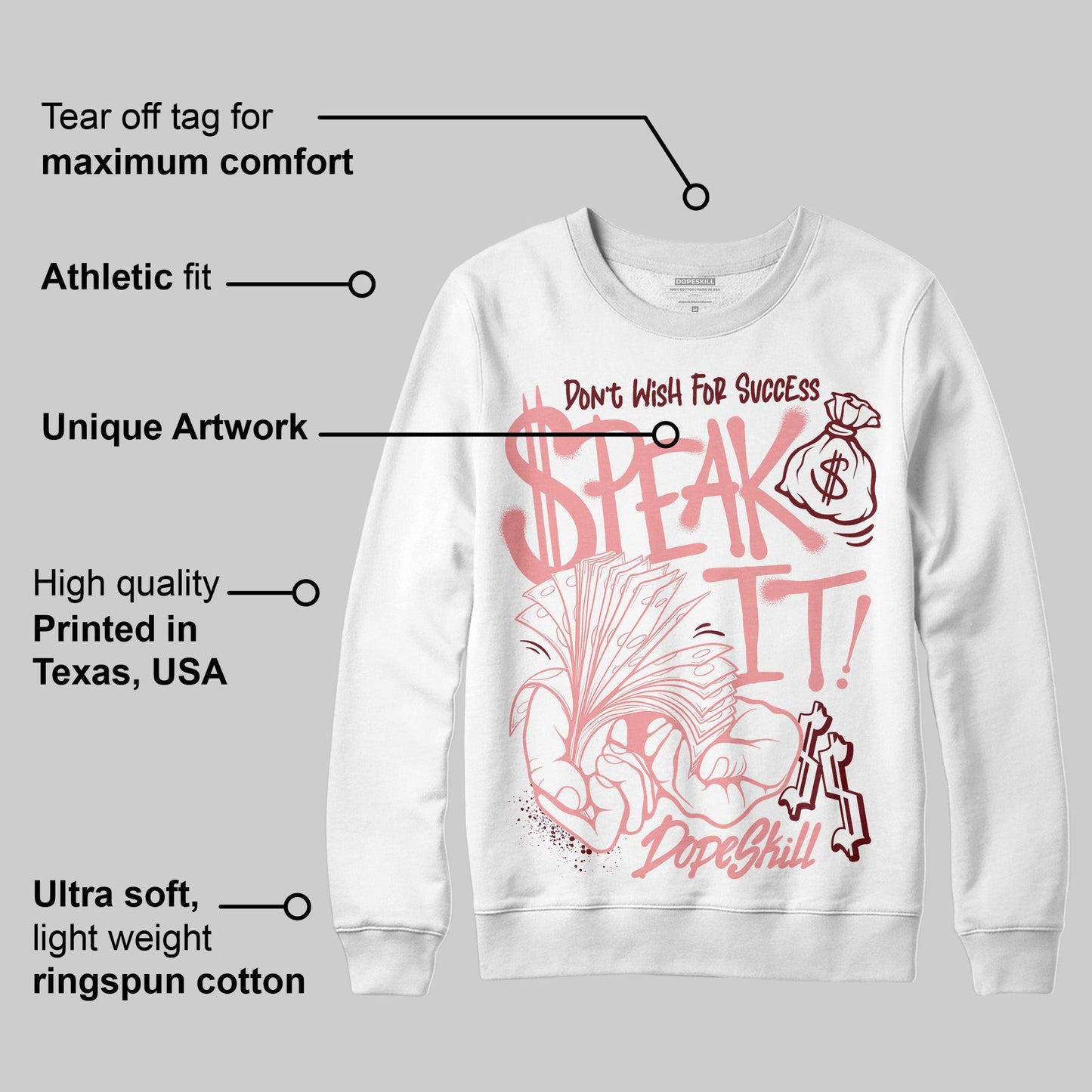 VALENTINE'S Day 3s DopeSkill Sweatshirt Speak It Graphic