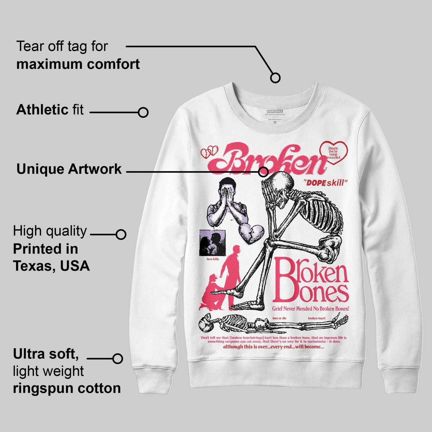 Peanut Butter Jelly 5s DopeSkill Sweatshirt Broken Bones Graphic