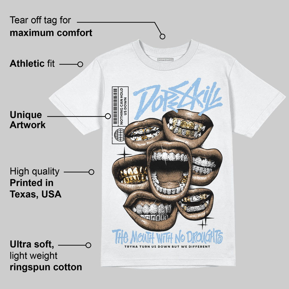 Women's Runner Sneaker Light Blue DopeSkill T-Shirt The Mouth With No Droughts Graphic