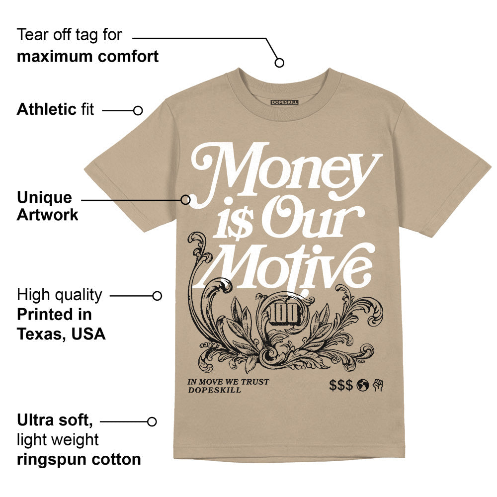 Latte 1s DopeSkill Medium Brown T-shirt Money Is Our Motive Typo Graphic